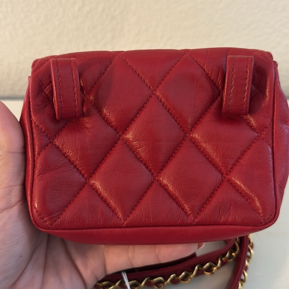 Vintage 90’s Chanel CC Turn Lock Matellase Belt Bag + Entrupy COA - Picture 5 of 15